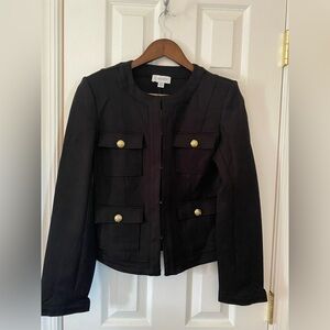 Carmen Marc Valvo Black Blazer with Gold Buttons